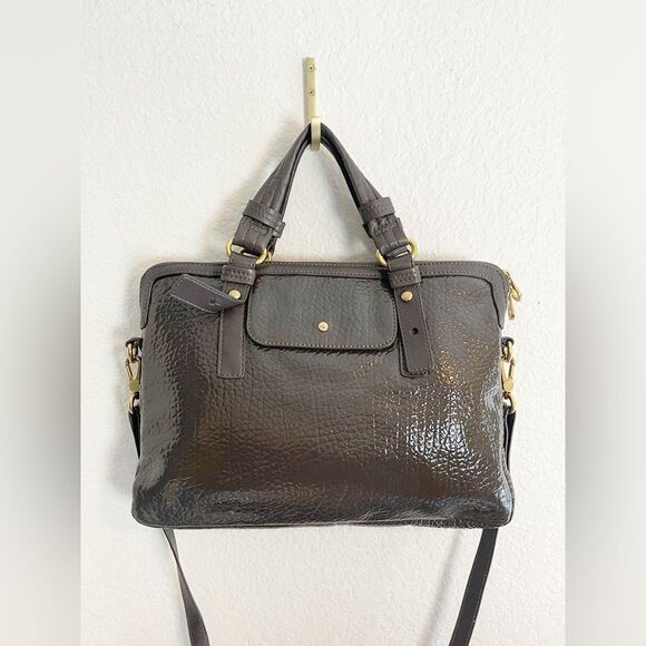 Marc Jacobs embossed gray patent leather laptop purse bag - Picture 5 of 14